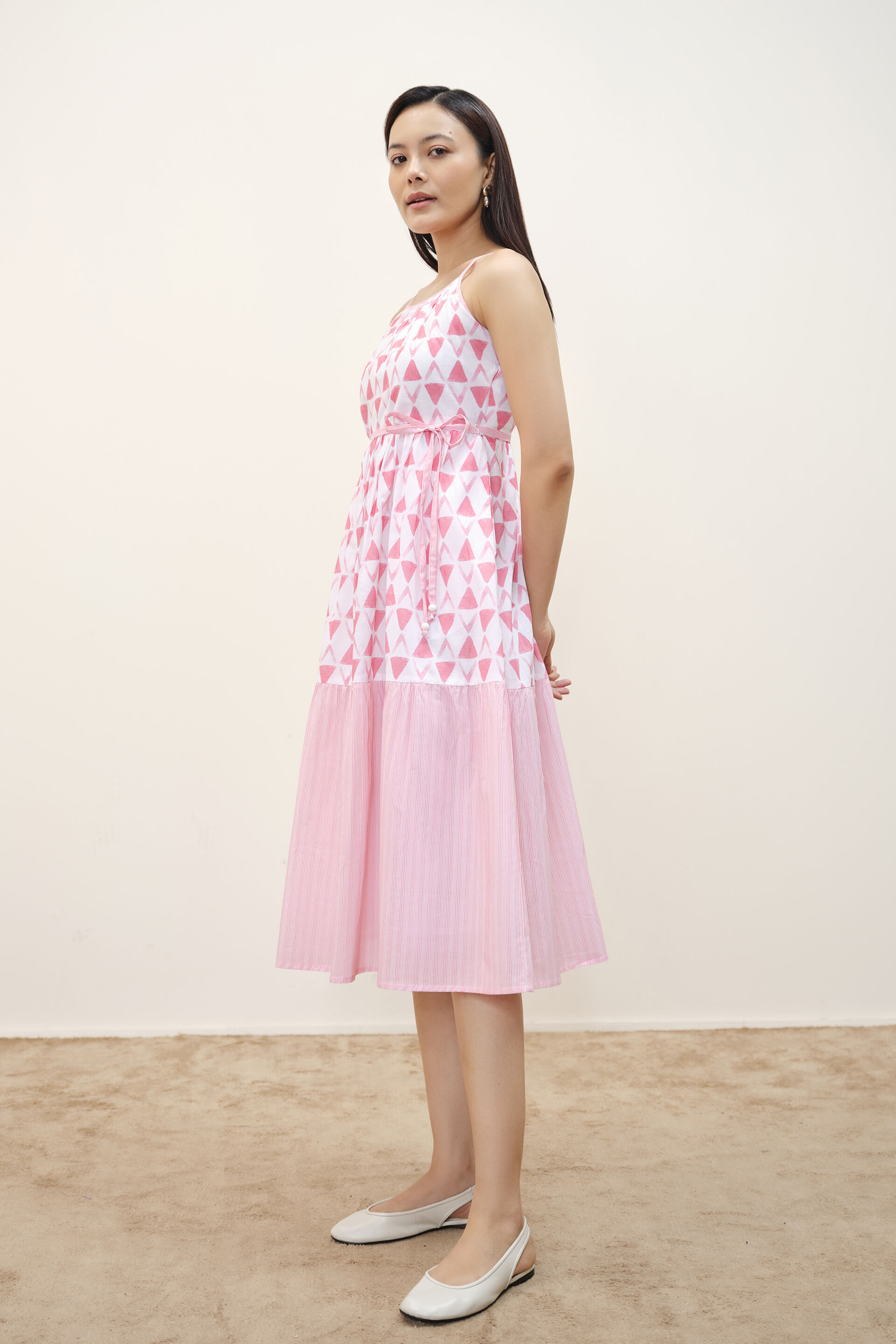 Imelda Pink Cotton Midi Dress, Pink, image 5